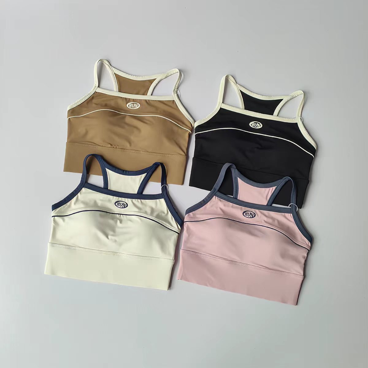 Push Up Bra Padded - Women Color Block Sports Bra with