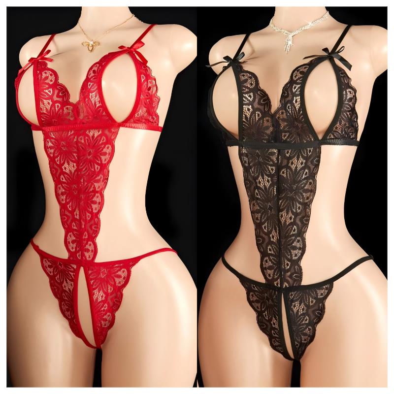Bodystocking Fishnet - Open Bra Lingerie Set Erotic Underwear