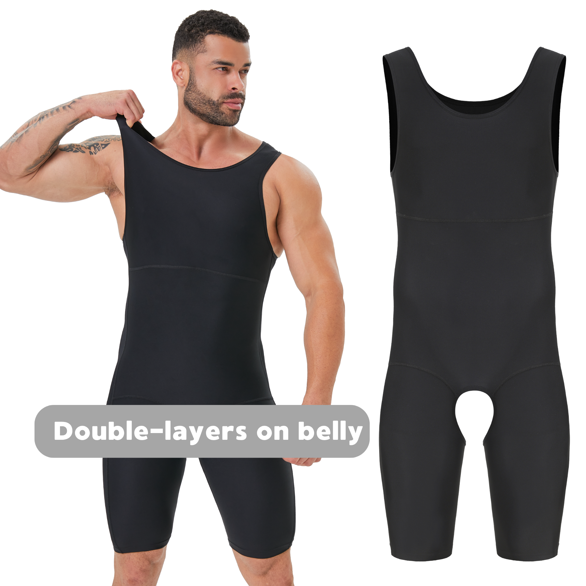 Men's Double Layer Tummy Contr - Shapewear Bodysuit Firm review and price