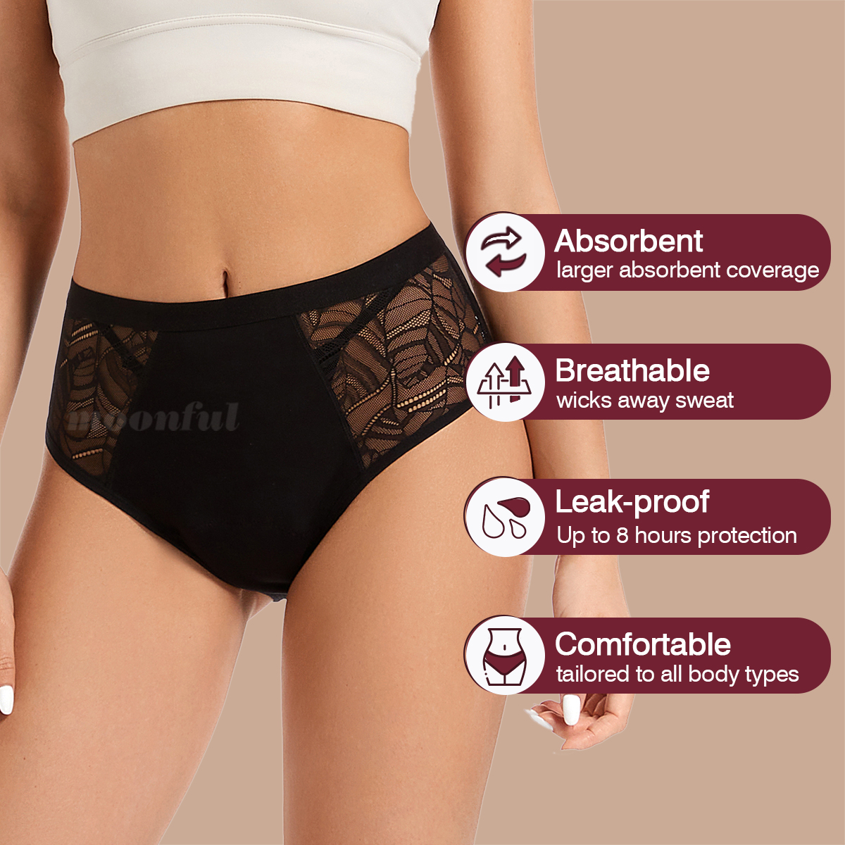 Moonful Women's Menstrual Pant - Period Panty Absorbent review and price