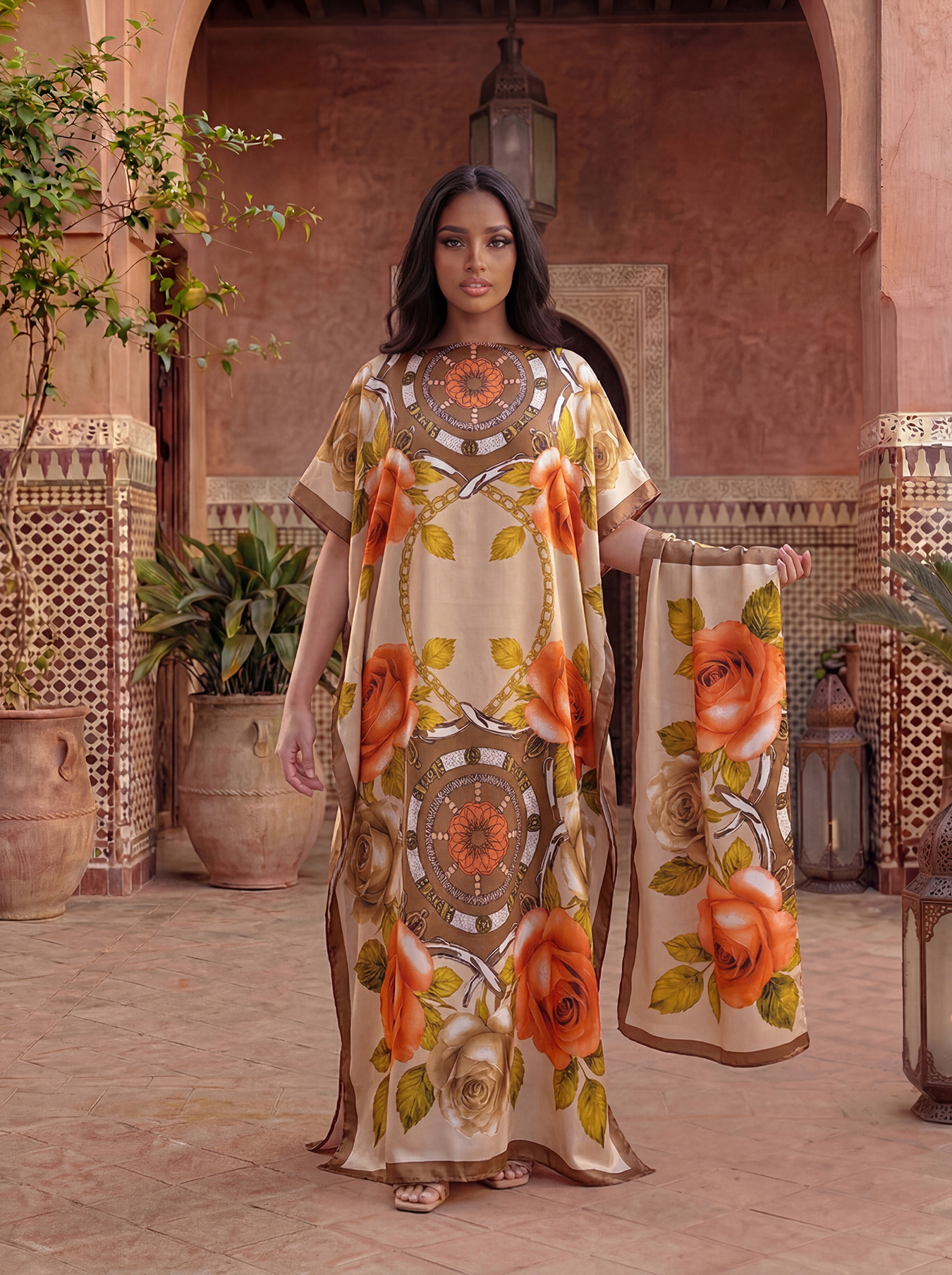 New Style Long Loose Silk Blen - Robe Silk Women review and price
