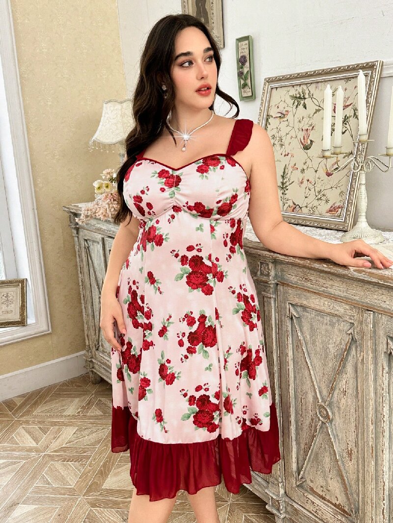 Plus Size Women's Floral Print - Cami Top Lace review and price