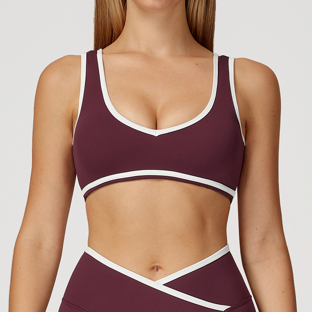 V-Neck Sports Bra Women Top Pu - Push Up Bra Padded review and price