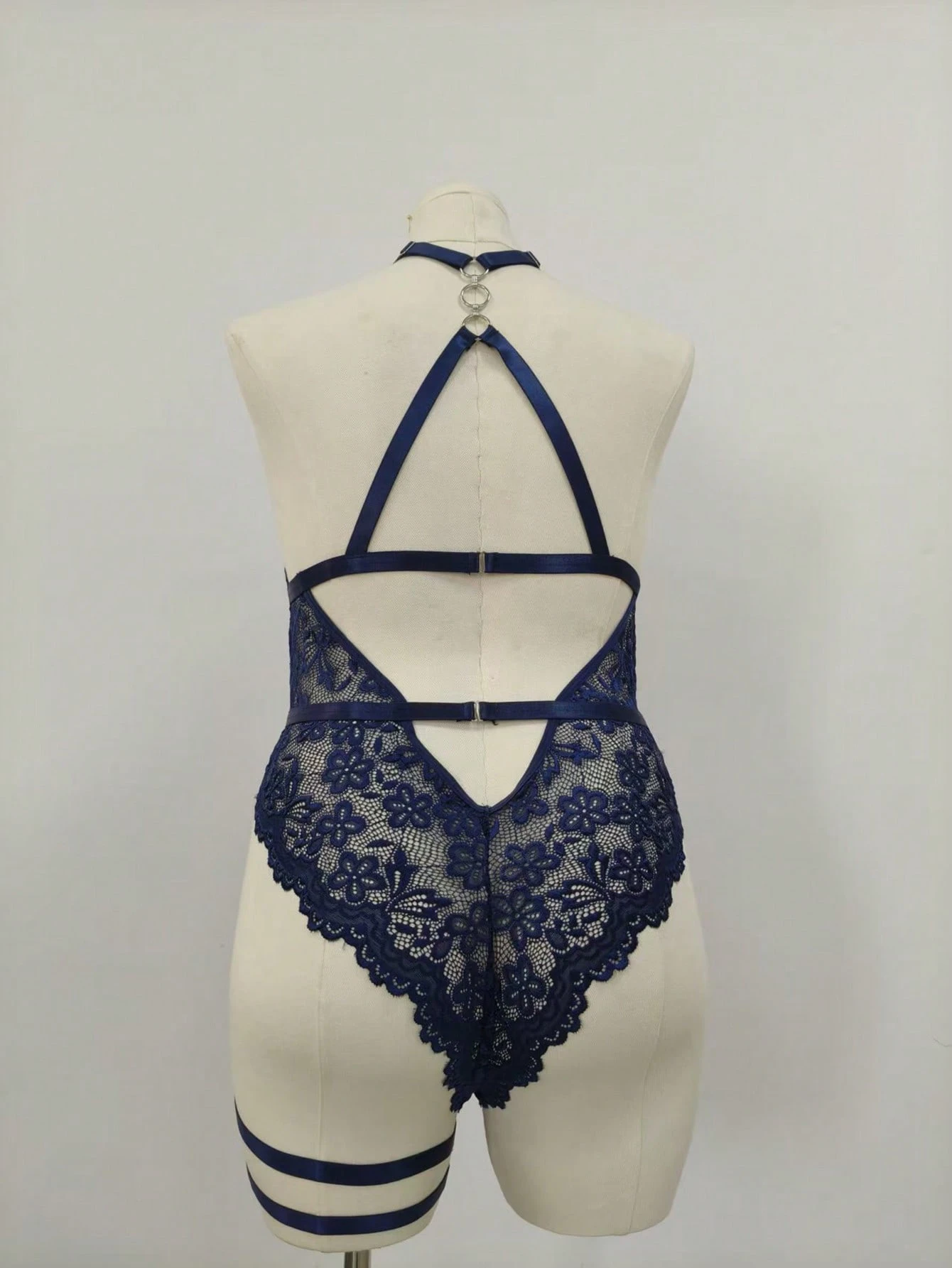 Blue Lace Wireless Bodysuit Wi - Garter Belt Set review and price
