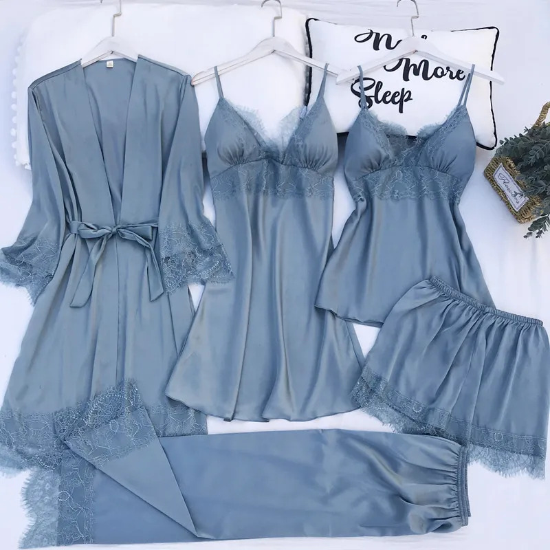 Pajamas Set Silk Satin Womens  - Robe Silk Women review and price
