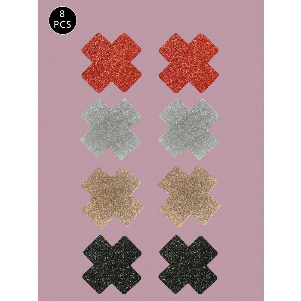8pcs Glitter Cross Nipple Past - Nipple Cover Pasties review and price