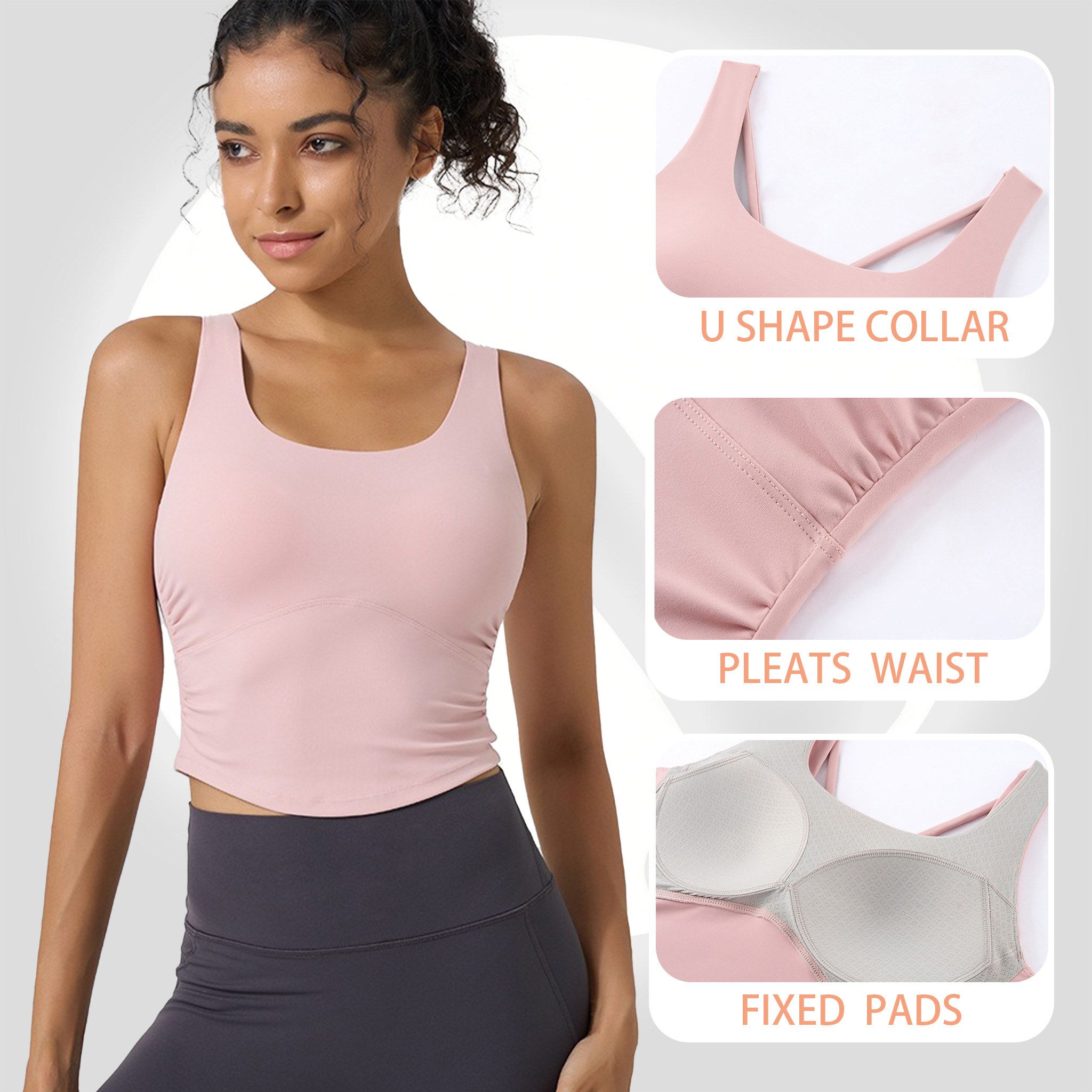 Women's Fixed Cup Yoga Sports  - Sports Bra High Impact review and price
