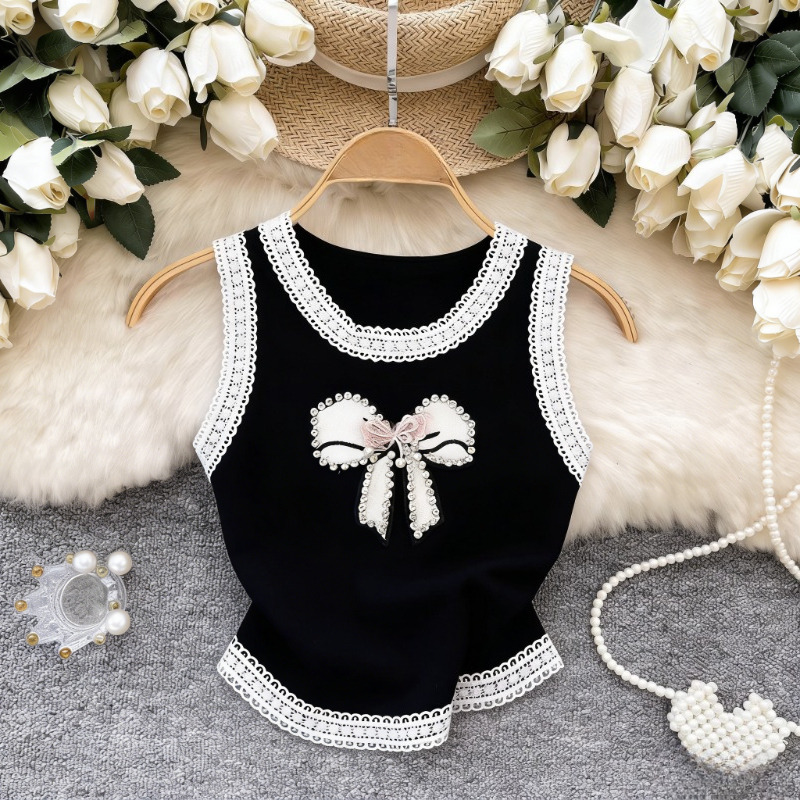 White Lace Trim Rhinestone Bow - Cami Top Lace review and price
