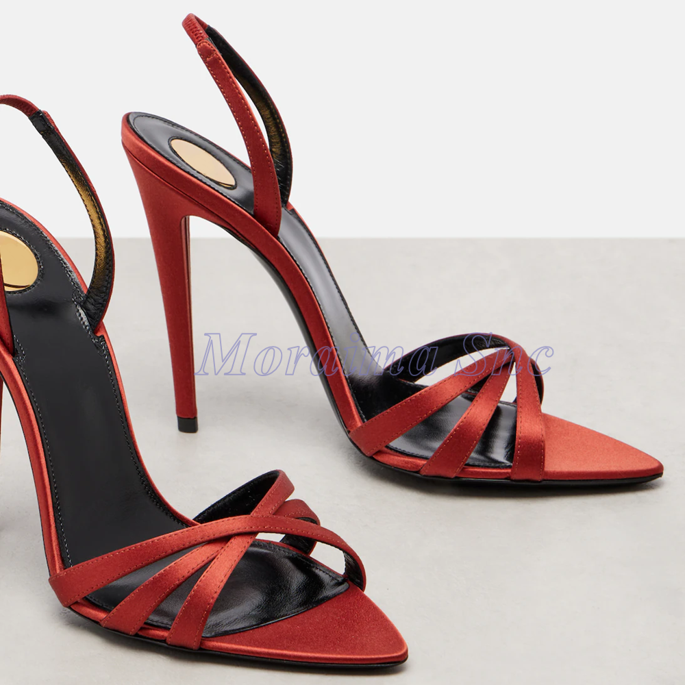 Satin Pointed Toe Cross Strap  - Slip Dress Satin review and price